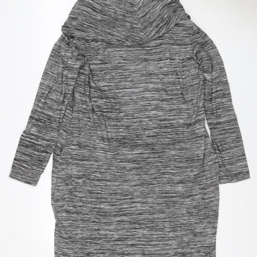 M&S Collection Women Grey UK 18 Shift Dress V-Neck Long Sleeve