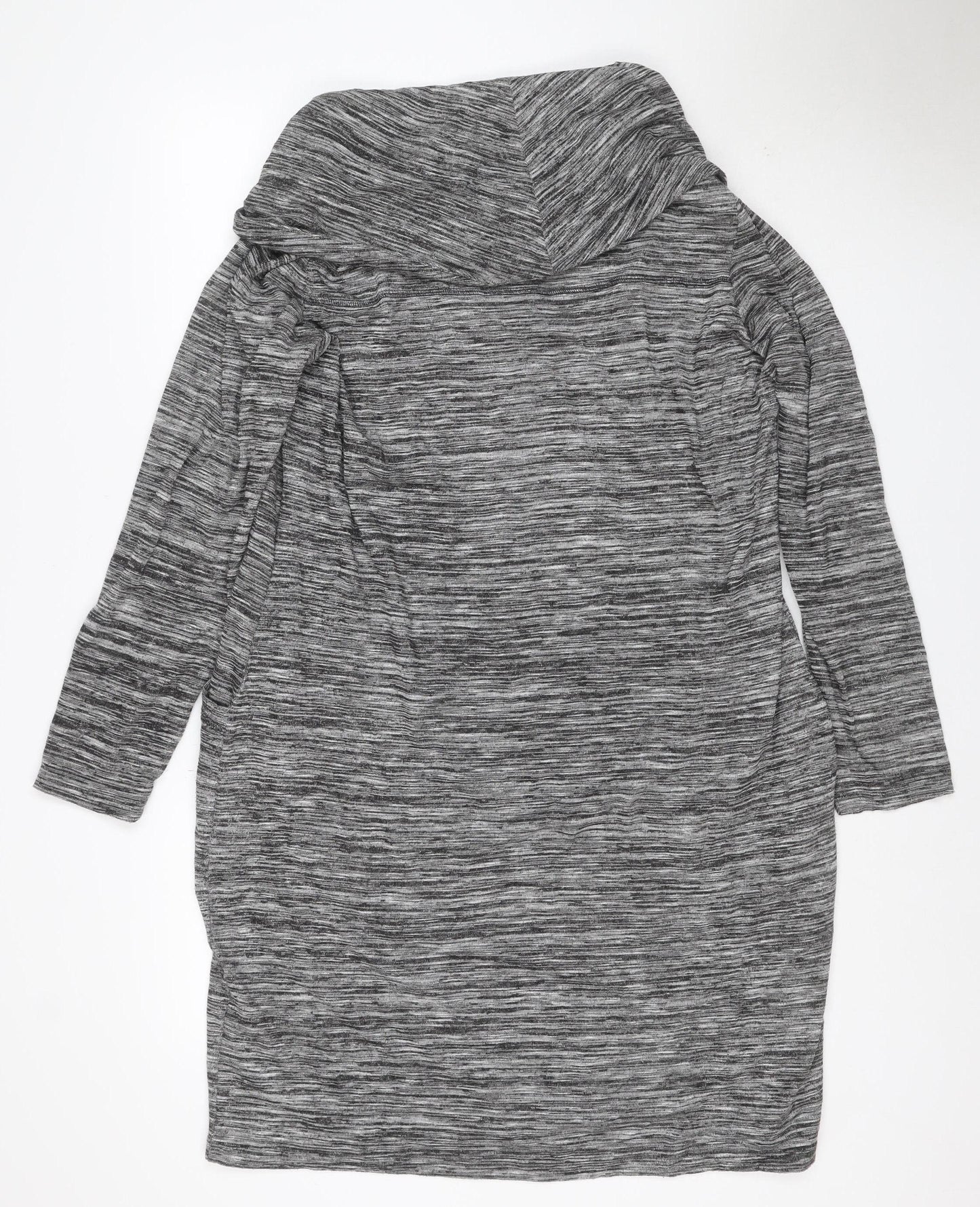 M&S Collection Women Grey UK 18 Shift Dress V-Neck Long Sleeve