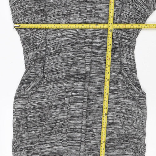M&S Collection Women Grey UK 18 Shift Dress V-Neck Long Sleeve