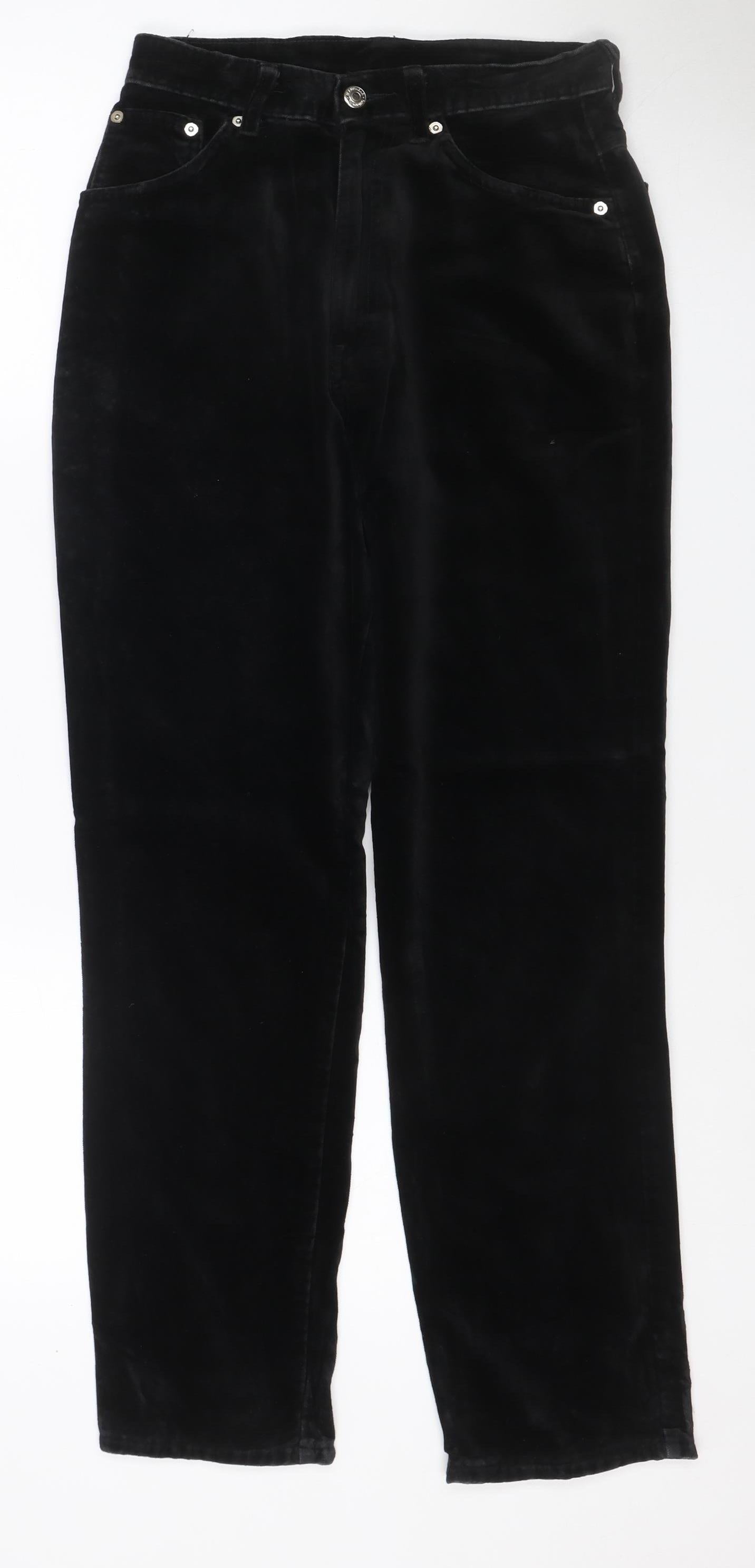 Stradivarius Women’s Black UK 8 Velvet Bootcut Trousers 34in