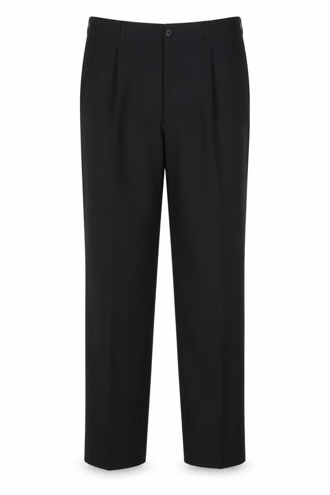 Balmain Men’s Black 34L Wool Straight Dress Trousers 34W 34L