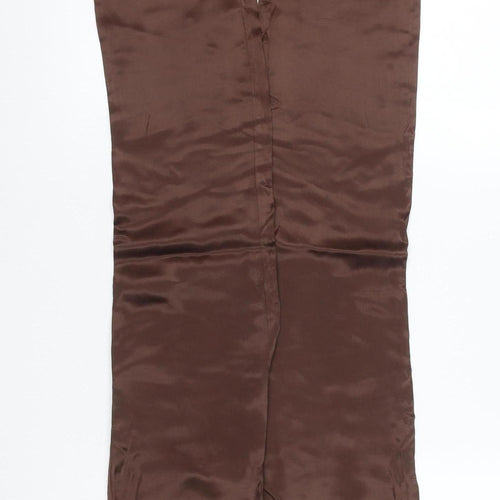 Zara Women’s Brown Modal Stretch Straight Leg Trousers Size S