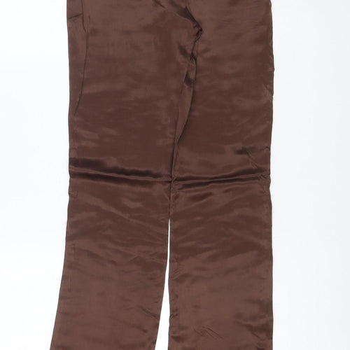 Zara Women’s Brown Modal Stretch Straight Leg Trousers Size S
