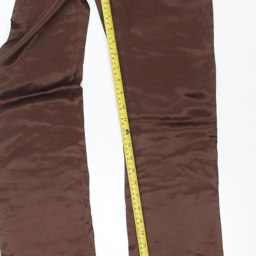 Zara Women’s Brown Modal Stretch Straight Leg Trousers Size S