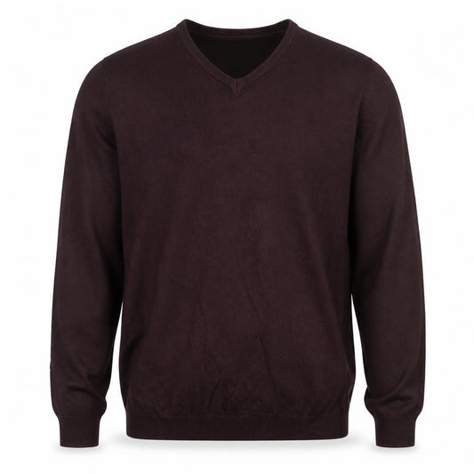 Marks and Spencer Mens Brown M V-Neck Cashmilon Acrylic Pullover Jumper