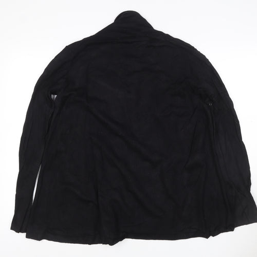 Zara Women Black Size 14 Open Cowl Neck Long Sleeve Cardigan