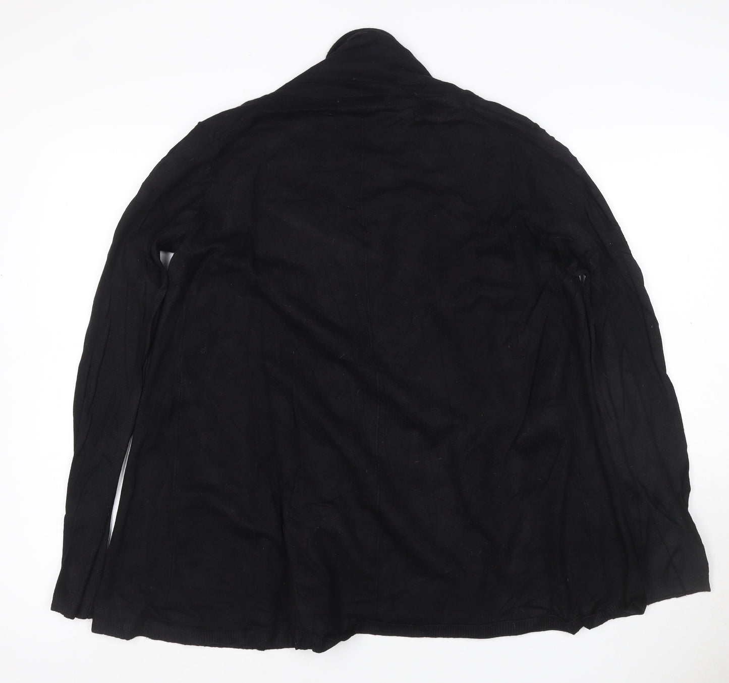 Zara Women Black Size 14 Open Cowl Neck Long Sleeve Cardigan