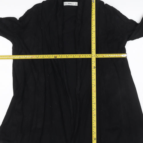 Zara Women Black Size 14 Open Cowl Neck Long Sleeve Cardigan