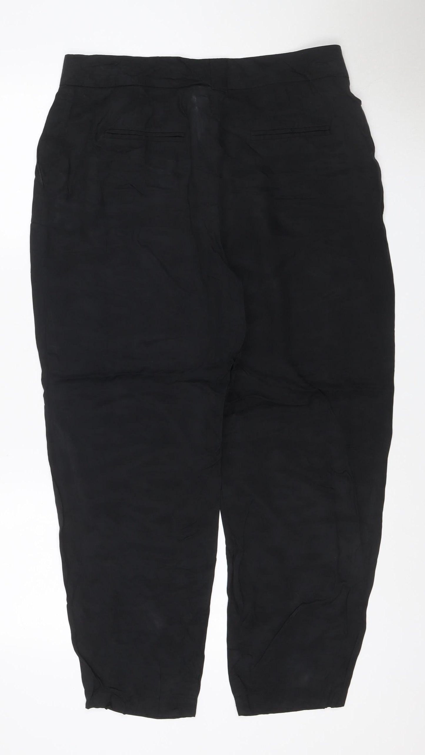 Autograph Women’s Black Size 14 Cupro Tapered Trousers