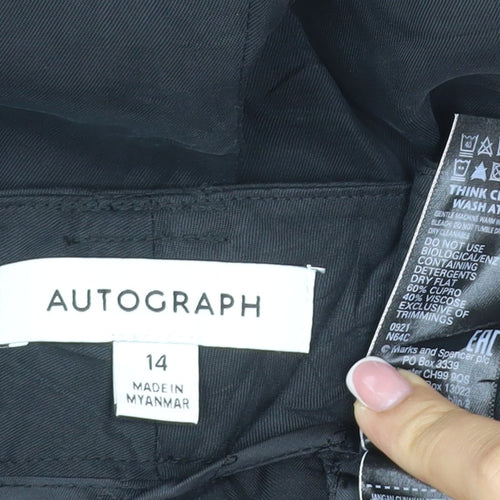 Autograph Women’s Black Size 14 Cupro Tapered Trousers