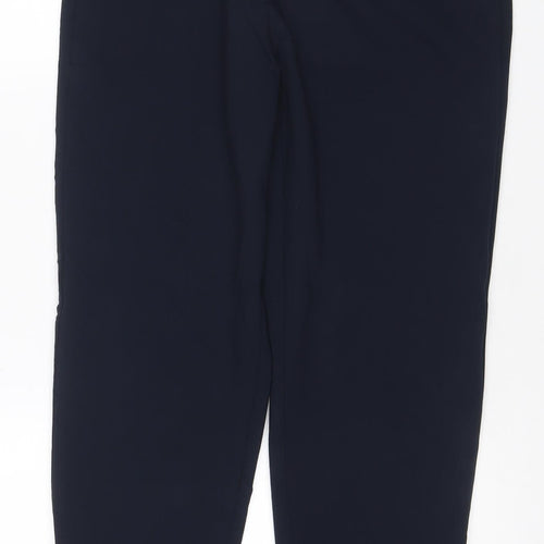 Marks & Spencer Women Navy UK 12 Long Wide-Leg Tailored Trousers