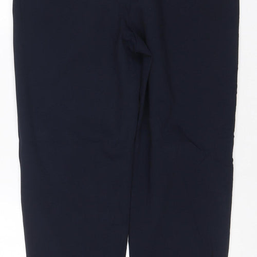 Marks & Spencer Women Navy UK 12 Long Wide-Leg Tailored Trousers