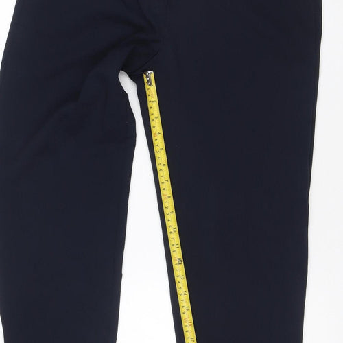 Marks & Spencer Women Navy UK 12 Long Wide-Leg Tailored Trousers