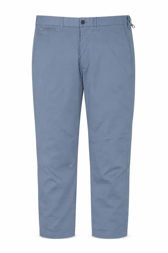 M&S Men’s Blue 34 Straight Lightweight Polyester Cotton Trousers