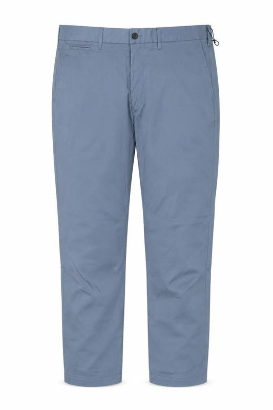 M&S Men’s Blue 34 Straight Lightweight Polyester Cotton Trousers