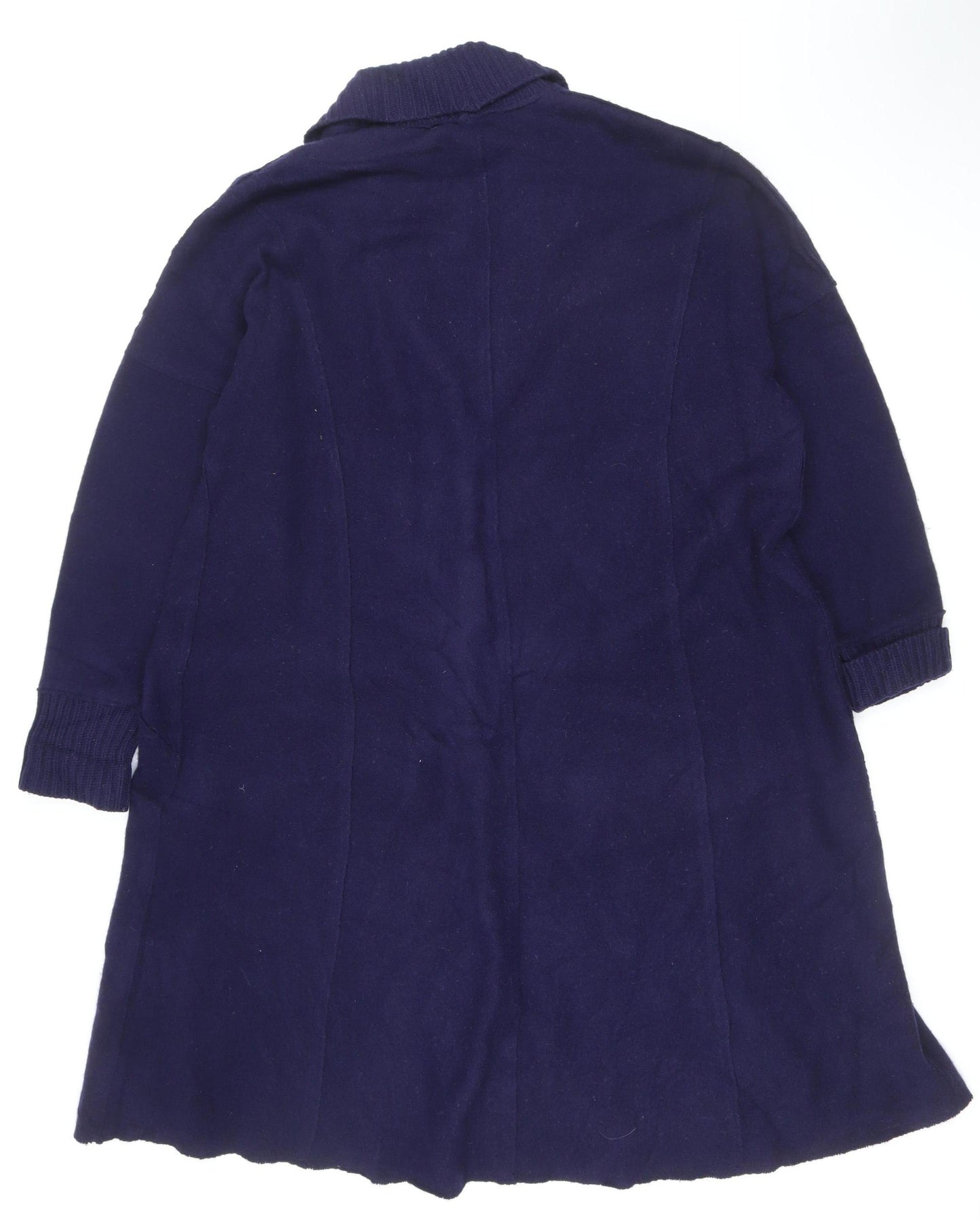 Chesca Women’s Navy Blue Lambswool V-Neck Button Cardigan Size 2