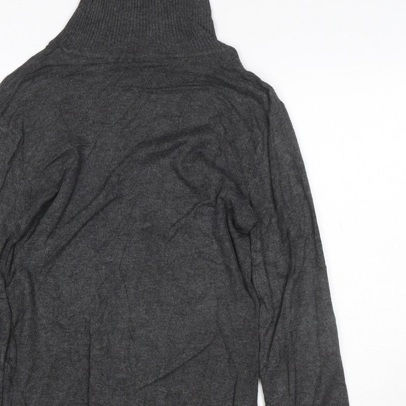 Additional view of Vero Moda Women’s Grey High Neck Fine Knit jumper, size S