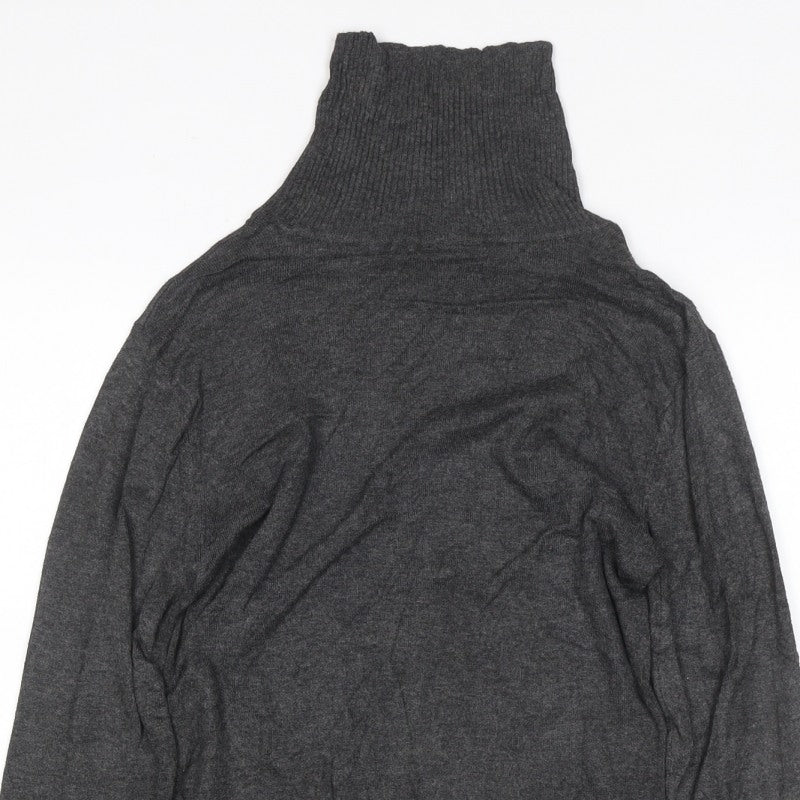 Additional view of Vero Moda Women’s Grey High Neck Fine Knit jumper, size S