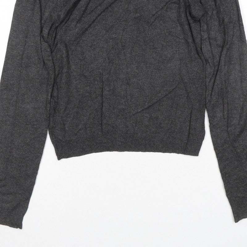 Additional view of Vero Moda Women’s Grey High Neck Fine Knit jumper, size S