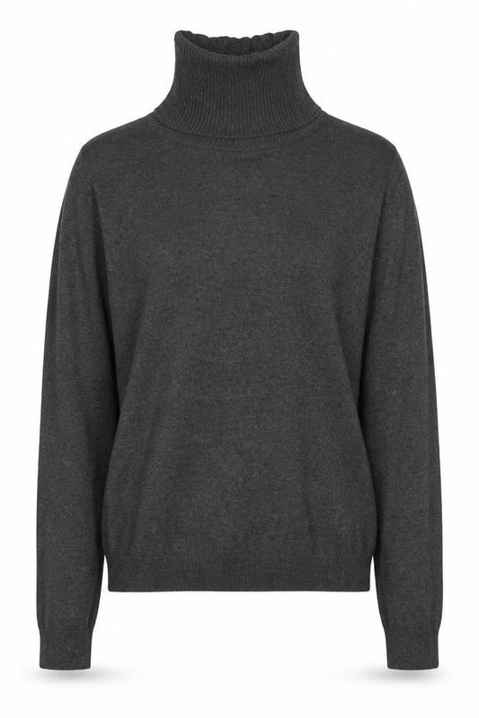 Vero Moda Women’s Grey High Neck Fine Knit Pullover Jumper Size S