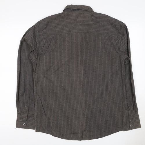 Urban Spirit Collection Men's Black M Striped Long Sleeve Button-Up Shirt