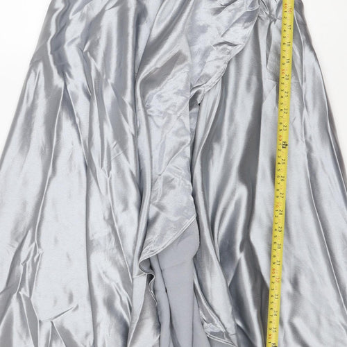 Quiz Women Grey UK 12 Maxi Formal Beaded Satin Wedding Dress