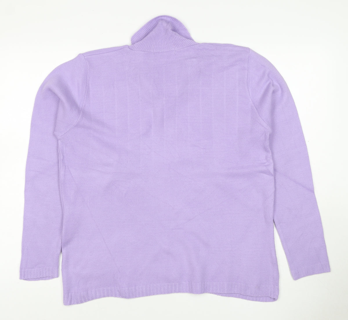 Future Lady Women Purple M Cowl Neck Tie Detail Knit Jumper