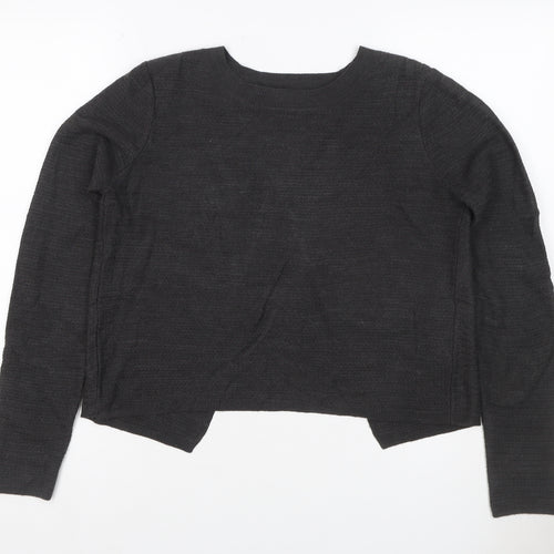 Fat Face Women’s Black UK 8 Wrap Knit Long Sleeve Jumper