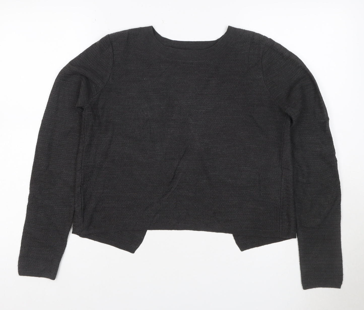 Fat Face Women’s Black UK 8 Wrap Knit Long Sleeve Jumper