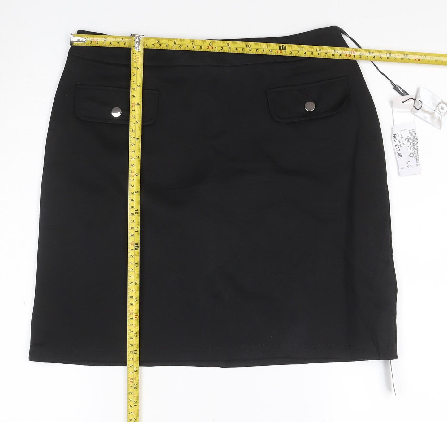 Roman Petite Women Black UK 12 Straight Pencil Knee Skirt NWT