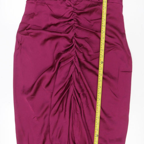 NEXT Women’s Purple UK 14 Fit & Flare Midi Ruched Dress