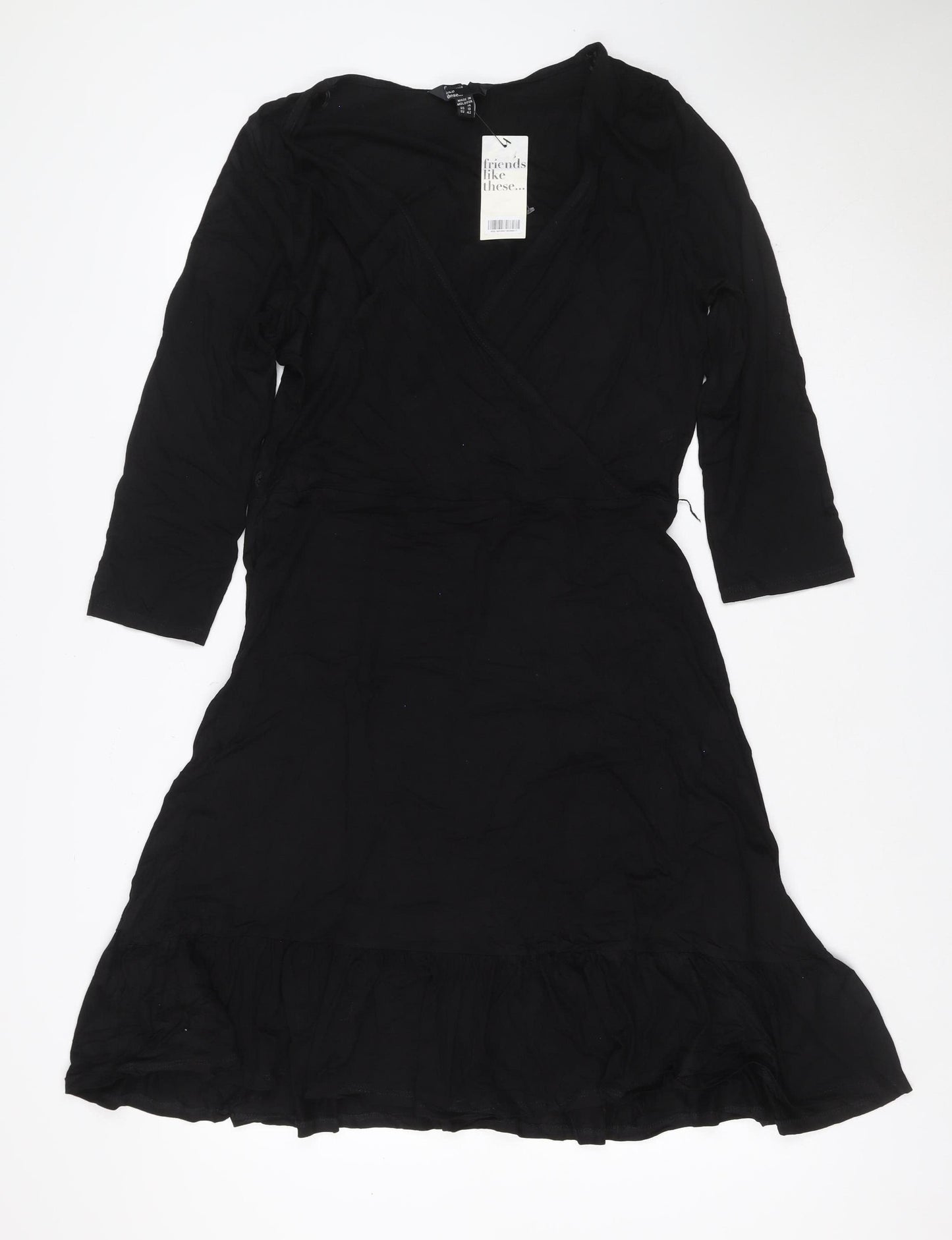 Friends Like These Women’s Black UK 14 Fit & Flare Knee Dress