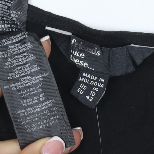 Friends Like These Women’s Black UK 14 Fit & Flare Knee Dress