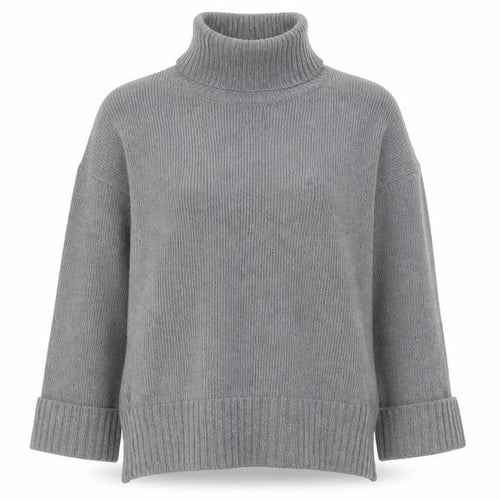 Abercrombie & Fitch Women Grey M Roll Neck Knit Pullover Jumper