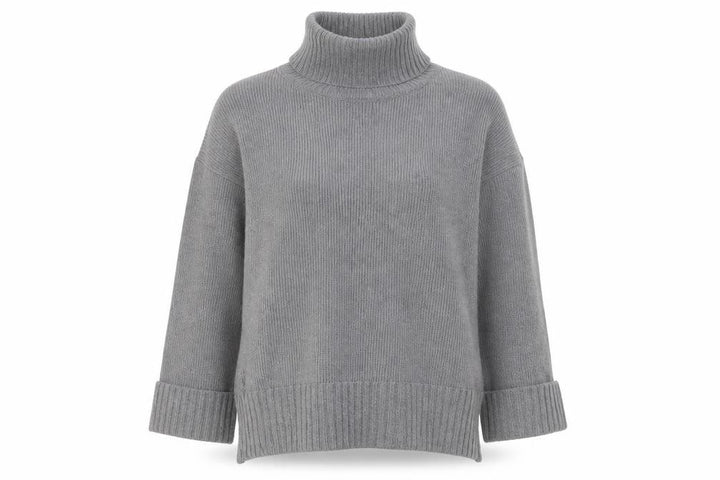 Abercrombie & Fitch Women Grey M Roll Neck Knit Pullover Jumper