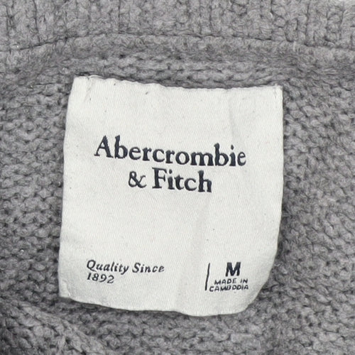 Abercrombie & Fitch Women Grey M Roll Neck Knit Pullover Jumper