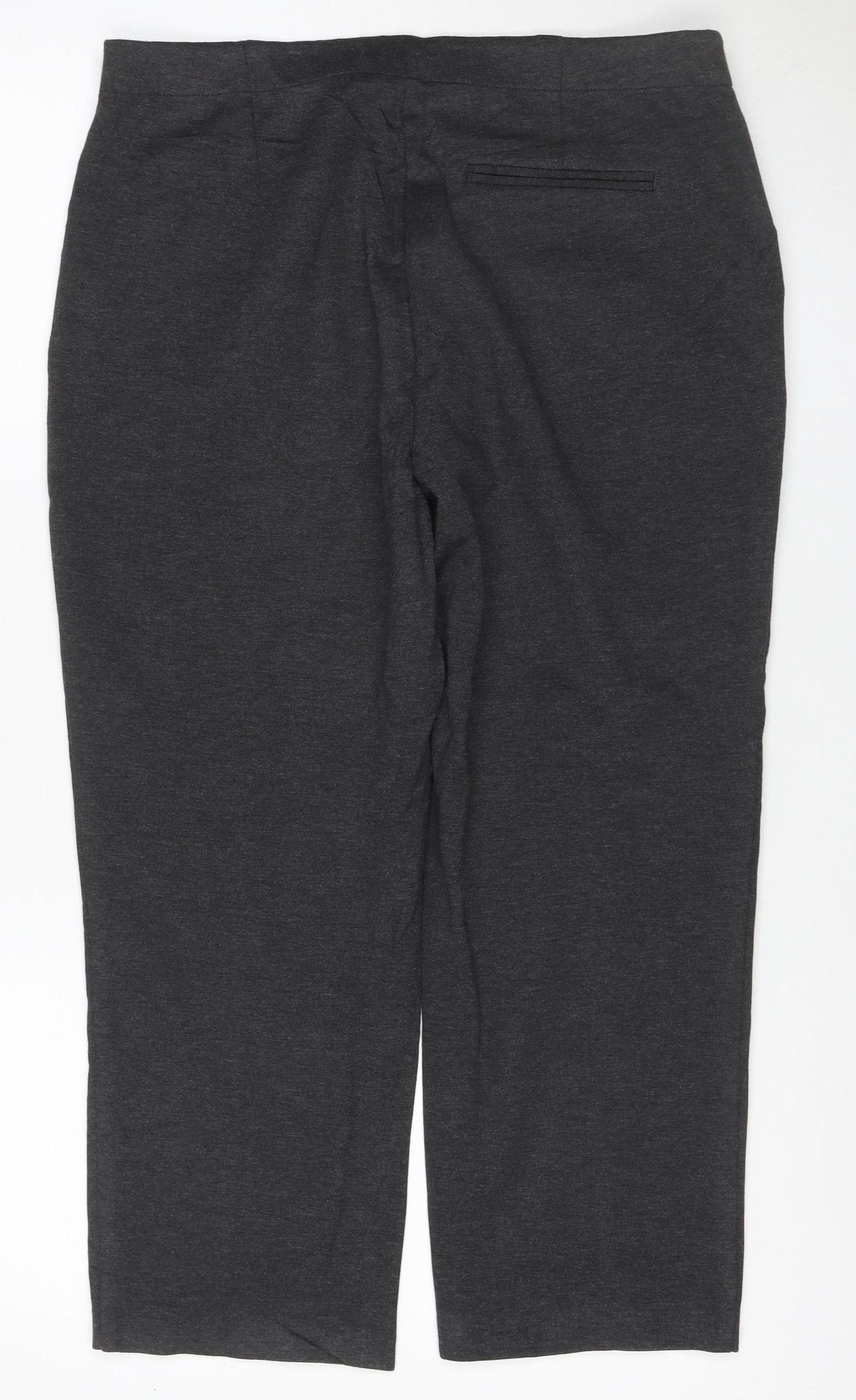 Marks and Spencer Women Grey Size 16 Stretch Straight Trousers