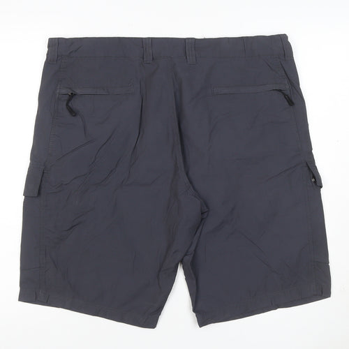Marks and Spencer Men Grey 38in Cargo Shorts Lightweight Zip Pockets