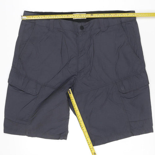 Marks and Spencer Men Grey 38in Cargo Shorts Lightweight Zip Pockets