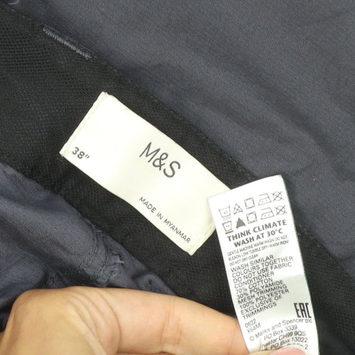 Marks and Spencer Men Grey 38in Cargo Shorts Lightweight Zip Pockets