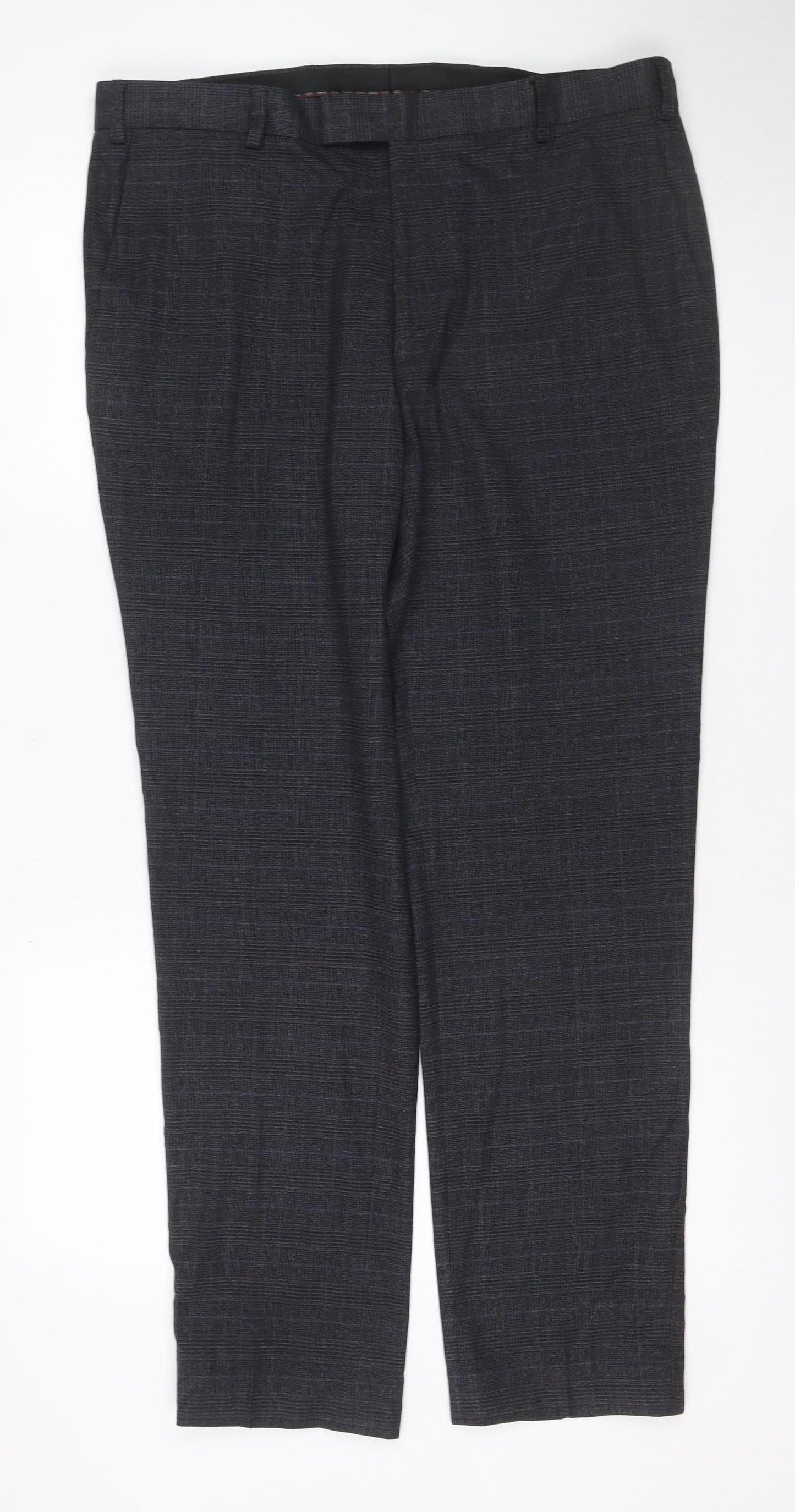 Marks & Spencer Men’s Black 36 Slim Fit Wool Blend Dress Trousers