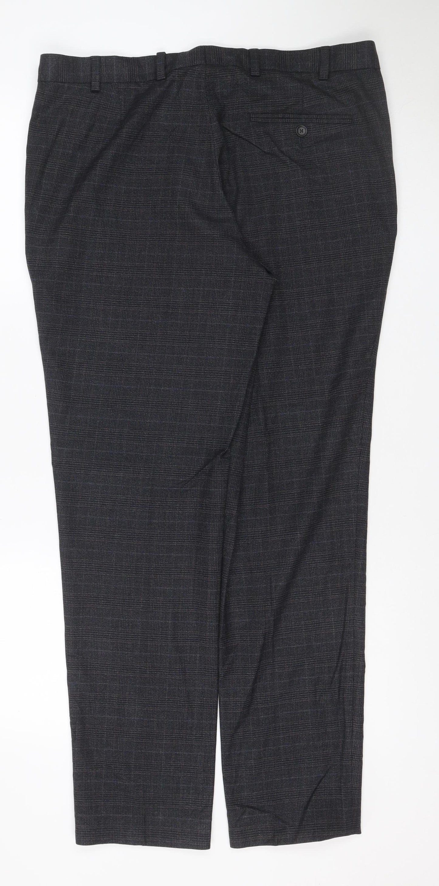 Marks & Spencer Men’s Black 36 Slim Fit Wool Blend Dress Trousers