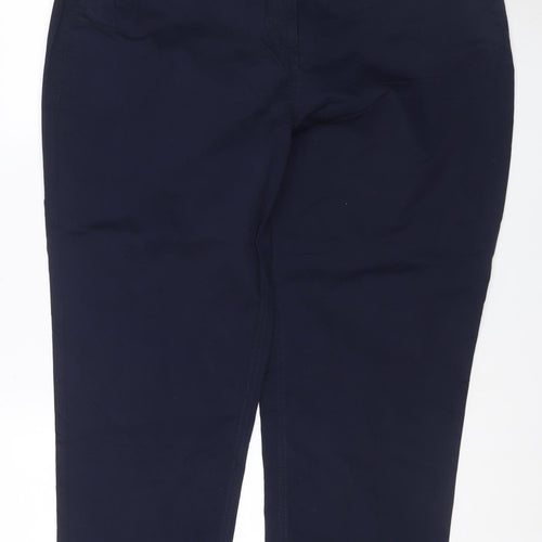 Next Women’s Navy Chino Trousers UK 18R Cotton Stretch Straight Leg
