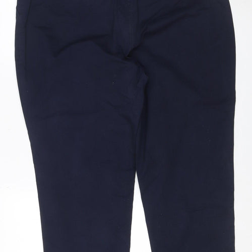 Next Women’s Navy Chino Trousers UK 18R Cotton Stretch Straight Leg