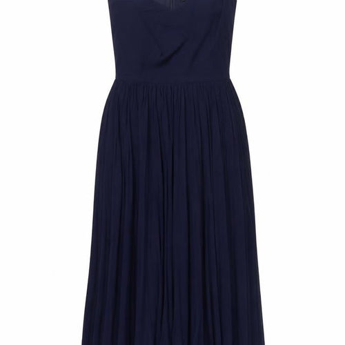 Roman Women Blue UK 12 Pleated Chiffon Maxi Occasion Dress