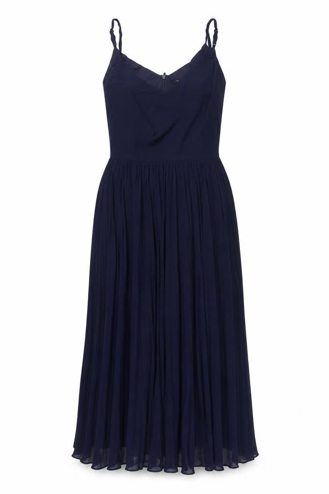 Roman Women Blue UK 12 Pleated Chiffon Maxi Occasion Dress