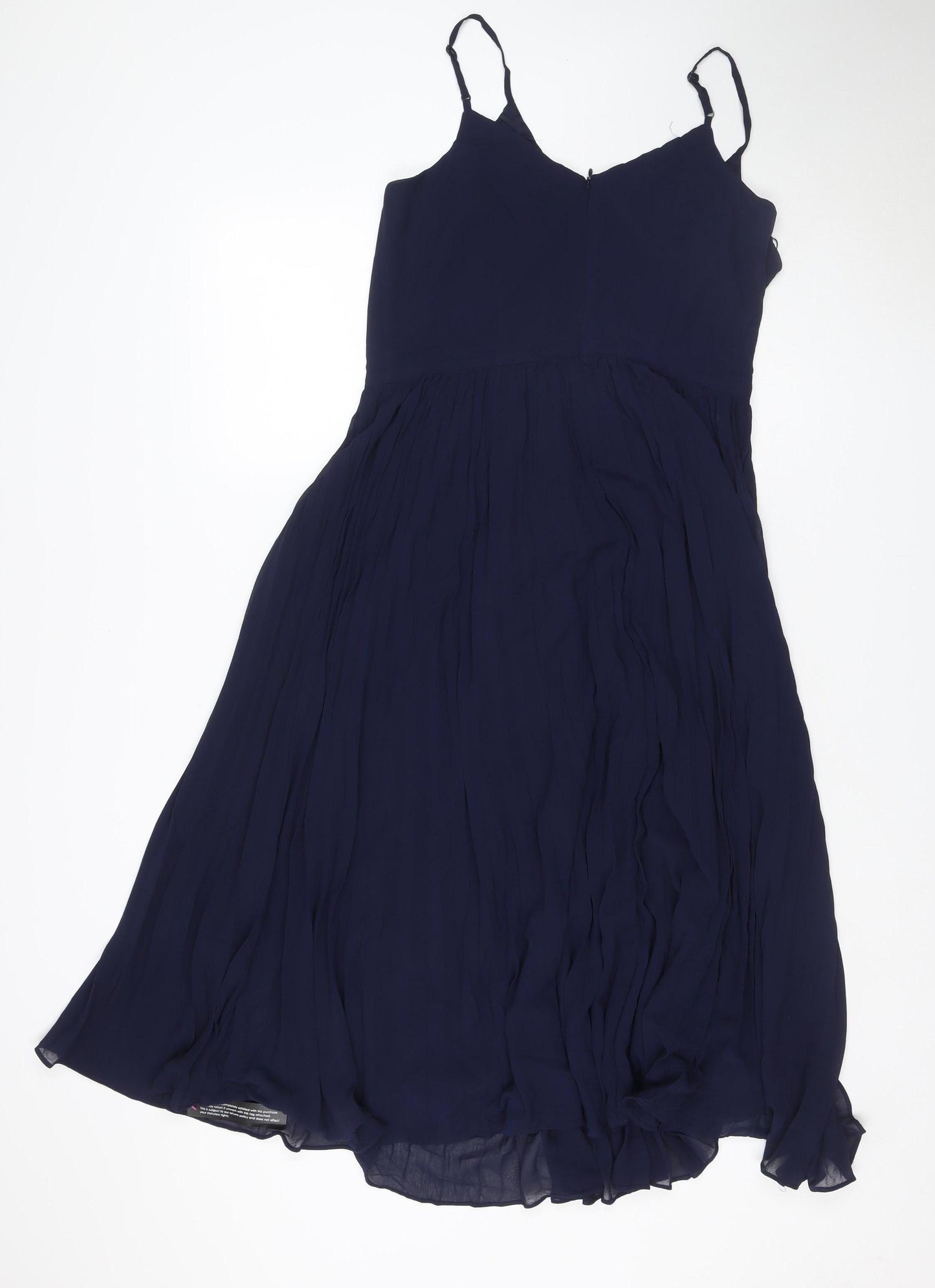 Roman Women Blue UK 12 Pleated Chiffon Maxi Occasion Dress