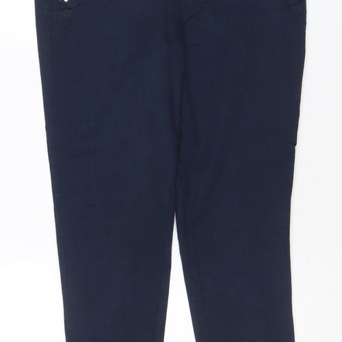 Wallis Women’s Blue UK 10 Cropped Stretch Trousers Pockets