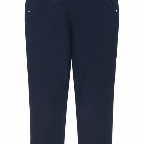Wallis Women’s Blue UK 10 Cropped Stretch Trousers Pockets