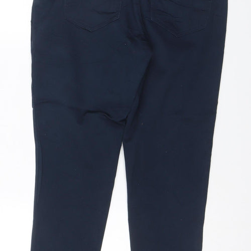 Wallis Women’s Blue UK 10 Cropped Stretch Trousers Pockets